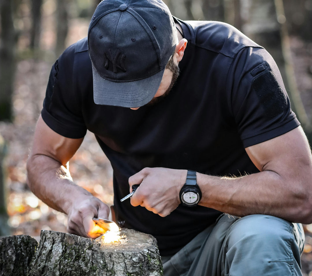 Wie man mit einem Messer Feuer macht