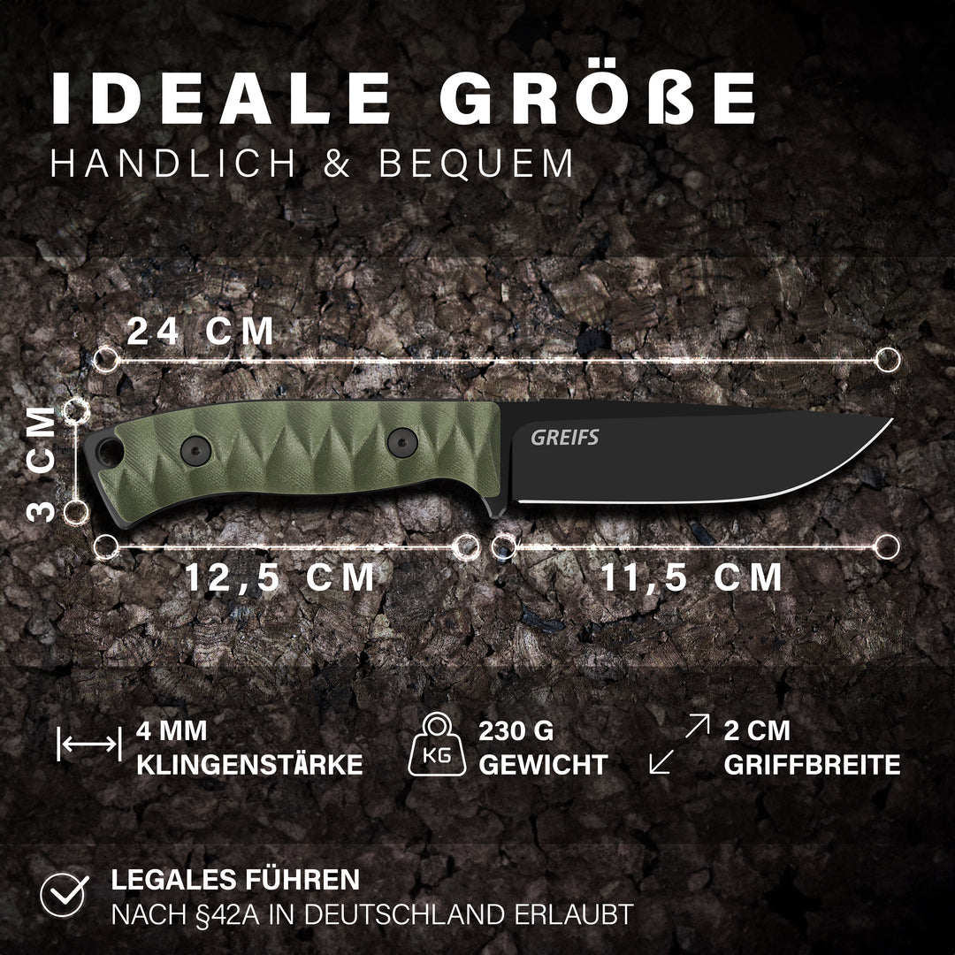 RANGER Outdoor-Messer aus D2 Stahl mit Kydex Holster