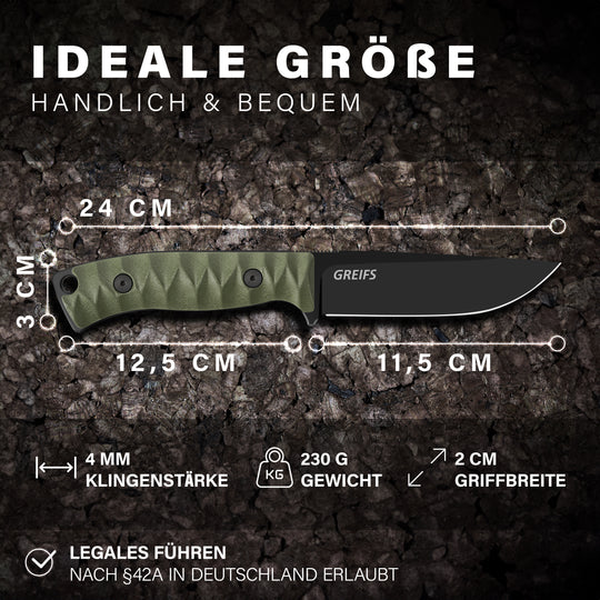 RANGER Outdoor-Messer aus D2 Stahl mit Kydex Holster