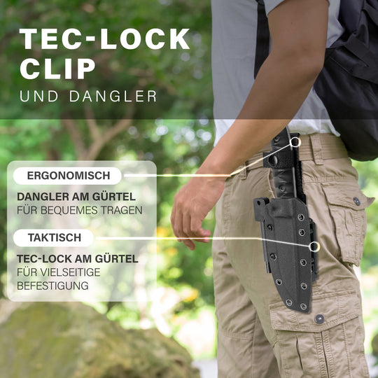 RANGER Outdoor-Messer aus Damast Stahl mit Kydex Holster