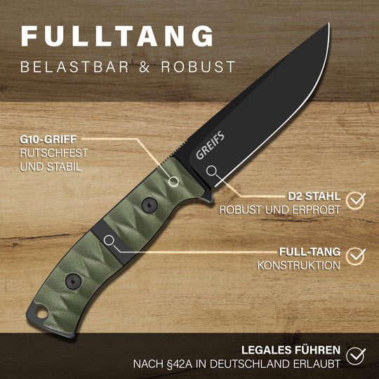 RANGER Outdoor-Messer aus D2 Stahl mit Kydex Holster
