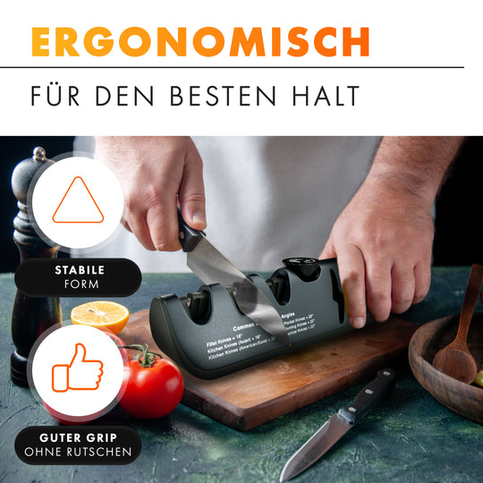 AUSTEIN® QuickSharp Messerschärfer 4 in 1, Messerschleifer, Messer schärfen und schleifen wie die Profis