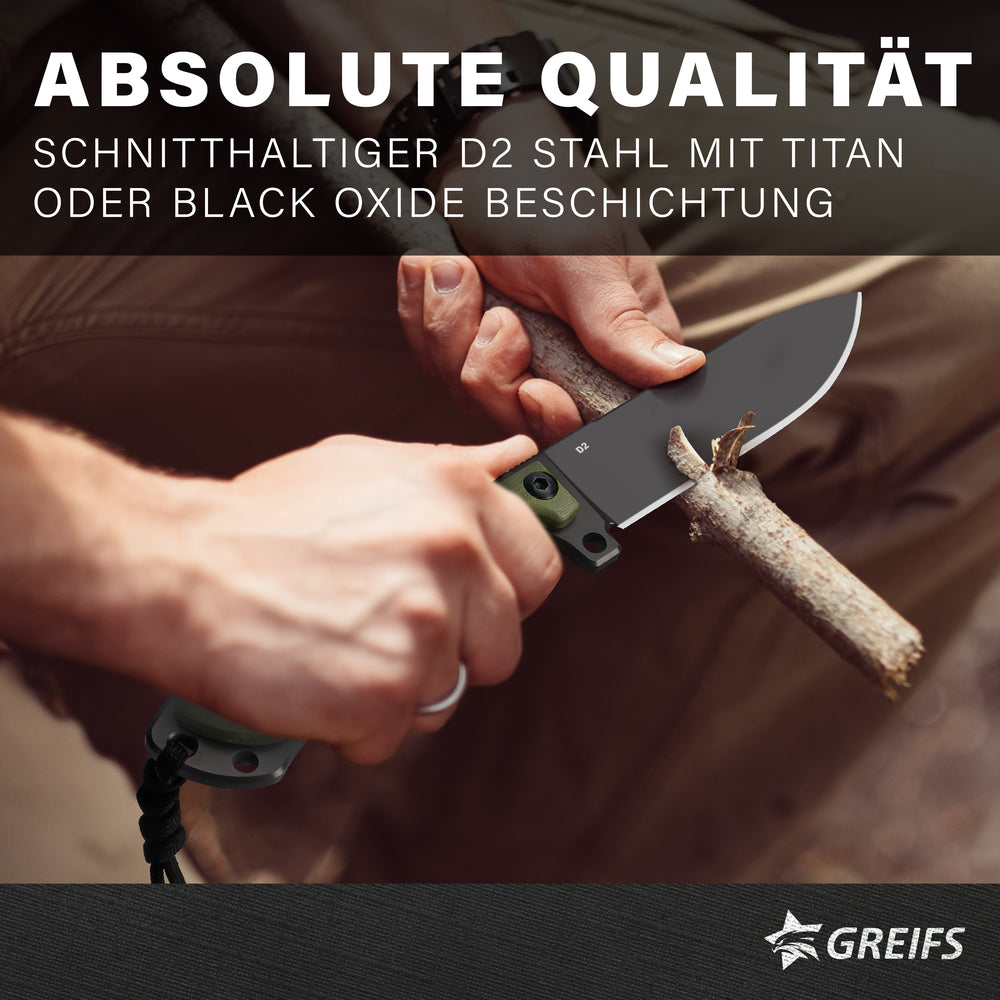 APEX Outdoor-Messer aus D2 Stahl mit Kydex Holster