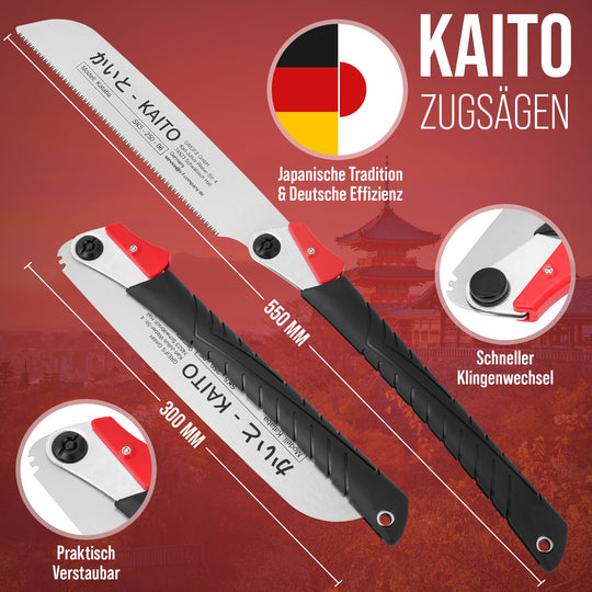 KAITO® Profi Japansäge Zugsäge japanische Säge Holz für Gewerbe & Heimwerk Handsäge Holzsäge Feinsäge