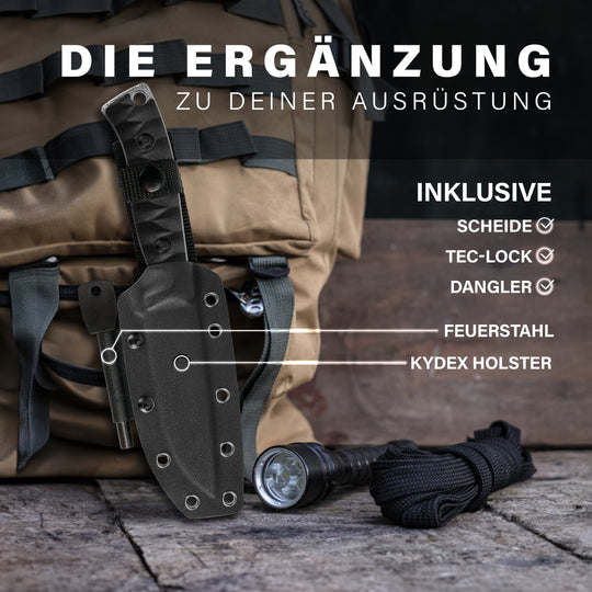 RANGER Outdoor-Messer aus Damast Stahl mit Kydex Holster