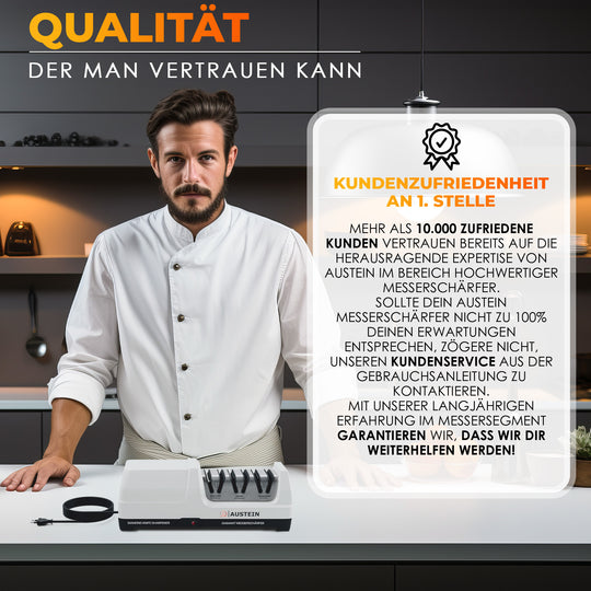AUSTEIN® Diamant-Messerschärfer TG2202 Elektrischer 3 Phasen Messerschleifer mit 20 Grad und magnetischem Spänekollektor